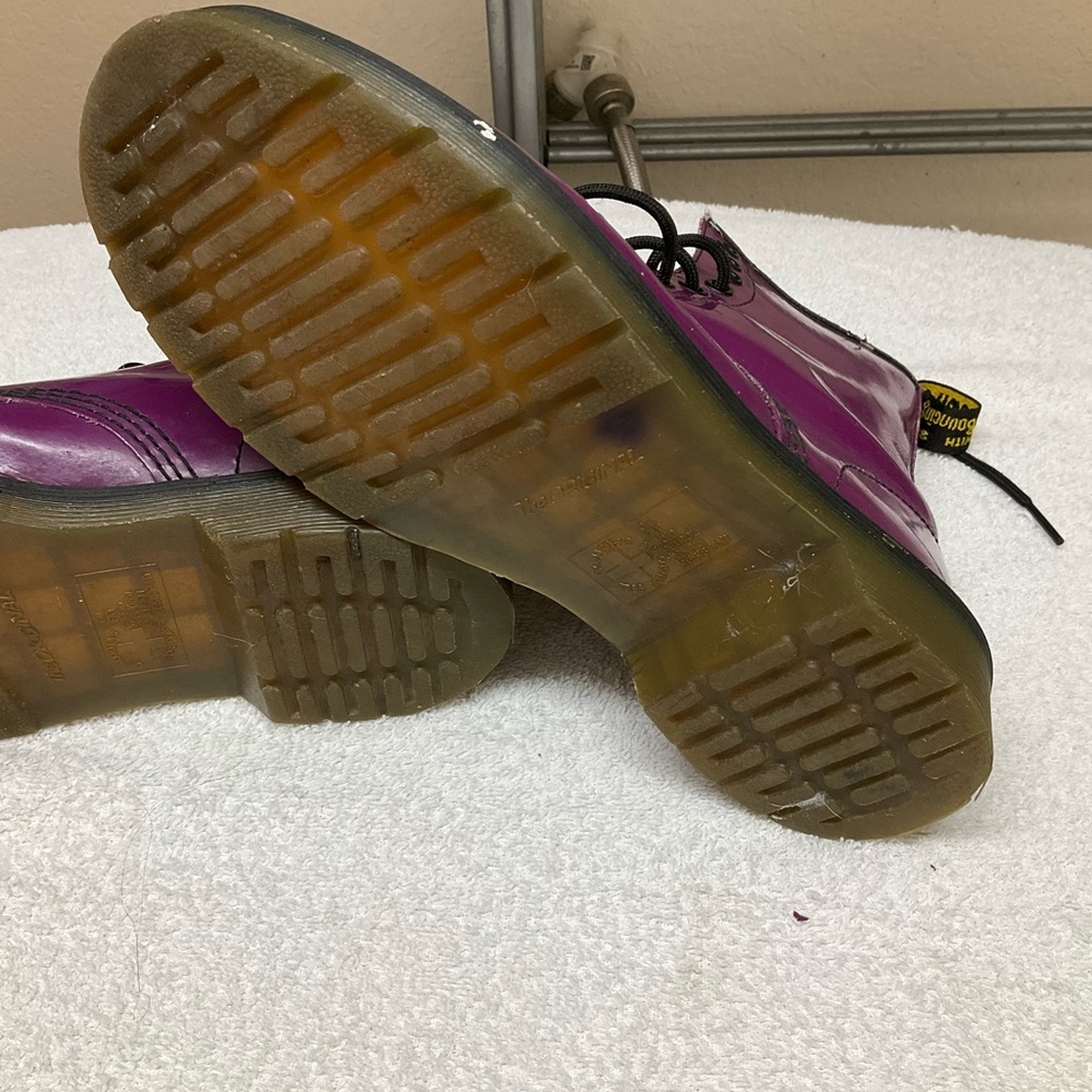 Dr. Martens Shiny Purple Combat Boots - Picture 6 of 13